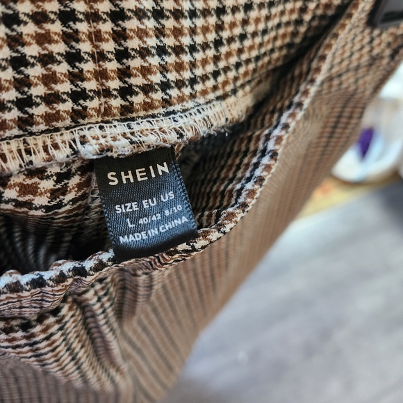Brown skinny houndstooth pants - large - Picture 3 of 3
